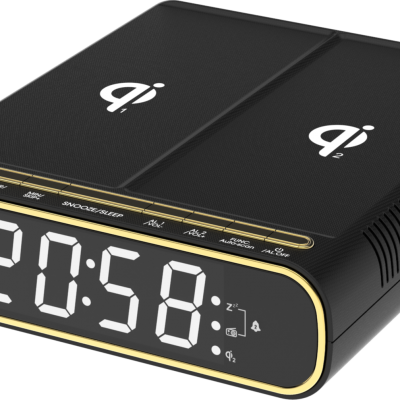 Clock radio with dual QI wireless charging